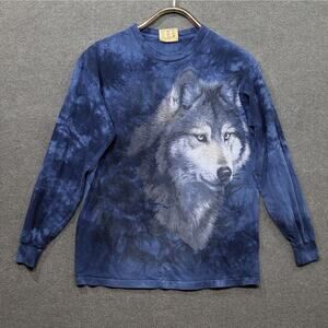 VTG The Mountain Wolf T-Shirt Mens Medium Tie-dye Graphic Print Pullover Tee